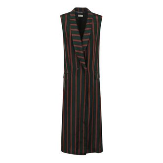 Dries Van Noten Maxi Dresses, female, Multicolor, Size: XS Covy Striped Satin Long Coat