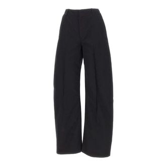 Maison Margiela Light cotton twill wide-leg trousers - female - MM6 Maison Margiela - Wide Trousers - Black - 2XS - Trousers