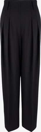 Victoria Beckham Weite Bundfaltenhose aus Wollmix High Waist Cinch