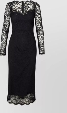 Dolce & Gabbana lace long-sleeve crew-neck midi dress
