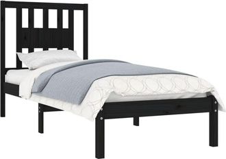 vidaXL Estructura De Cama Individual Peque&ntilde;a Sin Colch&oacute;n Madera Negro Vidaxl