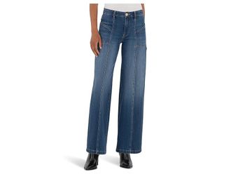 Kut from the Kloth Petite Jean High Rise Wide Front Seam Patch Front Pockets Womens Jeans Align : 10P 28.5, Cotton/Denim/Polyester