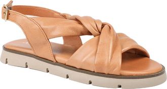 Jones Bootmaker Womens Jocasta Leather Twist Strap Sandals - Tan - Size UK 5