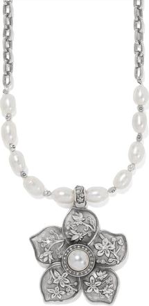 Brighton Kyoto In Bloom & Pearl Cherry Blossom Pendant Necklace In Silver