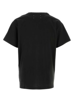 Maison Margiela Mens Black Cotton T-Shirt Carbon Exterior Exterior: T-shirts And Polos