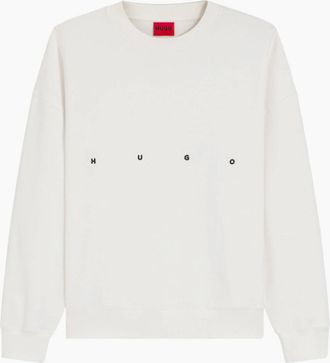 HUGO BOSS Mens HUGO Darislong Sweatshirt 102 Natural - White - Size: 38
