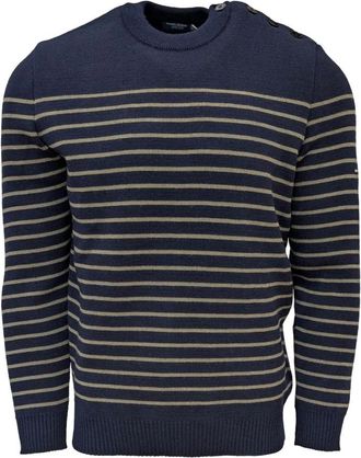 Saint James Nautische Blauwe Zeemans Jersey Cancale - Heren - Ronde hals truien - Blauw - XL - Wol - Truien & Vesten
