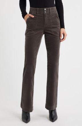 Wit & Wisdom Madison High Waist Bootcut Corduroy Pants in Espresso at Nordstrom, Size 18