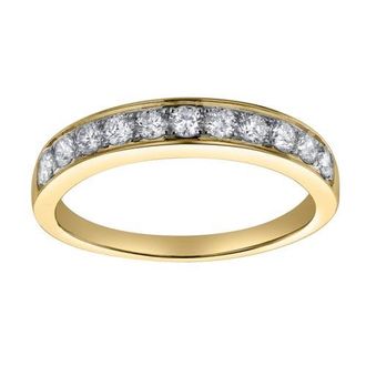 LuvMyJewelry Apex 14K Gold Round Diamond Studded Band Ring - 0.5cts in 14K Yellow Gold at Nordstrom, Size 7.5