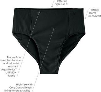 Coolibar Womens High-Rise Swim Bottoms - UPF 50+ Sun Protection - Medley in Black at Nordstrom, Size X-Large