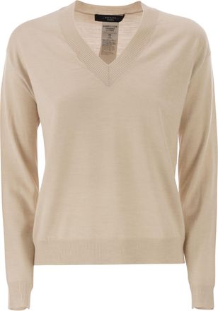 Max Mara Weekend Maxmara Fiocchi V Neck Jumper In Wool And Cashmere