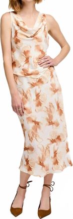 Gentle Fawn Tatiana Satin Midi Skirt In Sienna Petal