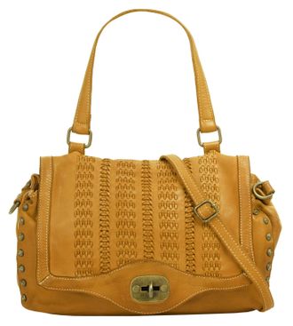 Samantha Look Henkeltasche SAMANTHA LOOK, Damen, Gr. B/H/T: 33cm x 23cm x 7cm onesize, gelb, Leder, Taschen Henkeltasche, echt Leder, Made in Italy