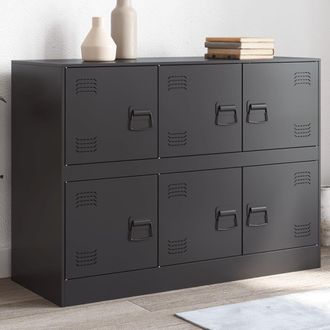 Berkfield Home Sideboard Black 99x39x73 cm Steel | Size: 99 x 39 x 73 cm