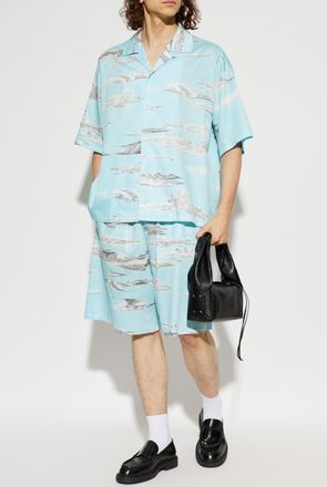 Moschino Printed Shirt, Mens, Blue