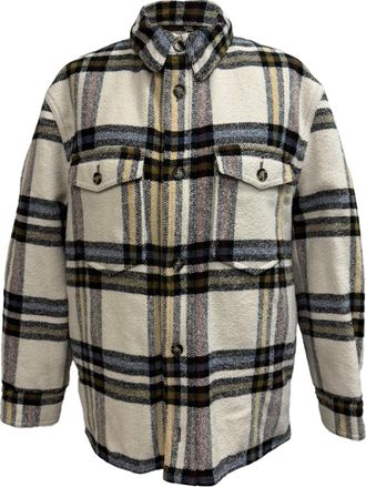Isabel Marant Etoile Ervey Checked Padded Flannel Jacket in Multicolor Wool