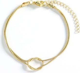 Mint & Lily Dainty Knot Bracelet in Gold at Nordstrom