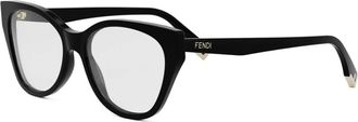 Fendi Accessoires, unisex, Zwart, ONE Size, FE50120i Cat Eye Frame