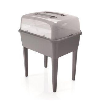 Prosperplast Jardinera Alta 83 L, Con Tapa De Policarbonato, Para Proteger Tus Plantas Respana Planter Set De Pl&aacute;stico En Color Gris Piedra, 96,3 (al