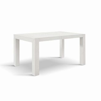 Konte Design Mesa de madera, acabado fresno blanco, ext.160x90-240x90cm