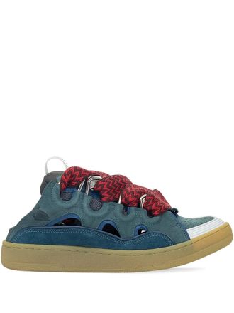 Lanvin Curb Anthracite sneakers - men - Fabric/Suede/Rubber/Fabric/Leather - 11.5 - Blue