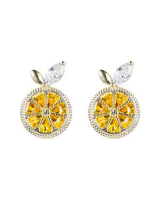 Eyecandy LA Eye Candy La Lemon Squeeze Cz Crystal Stud Earring