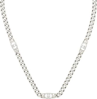 Gucci Accessoires, Dames, Grijs, ONE Size, Interlocking Chain Necklace