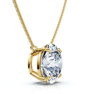 Pompeii3 Certified 3Ct Diamond Solitaire Pendant 14k Gold 18 Necklace Lab Grown