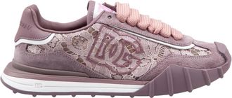 Dolce & Gabbana Sneaker in Pizzo - Heren - Sneakers - Paars - 37 1/2 EU - Katoen - Schoenen