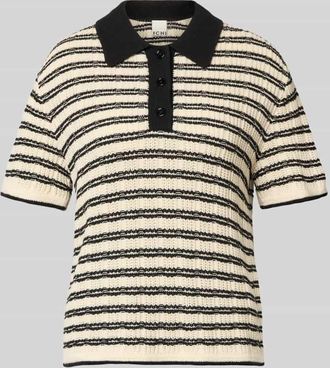 Ichi Strickshirt mit Polokragen Modell CHANY in Offwhite, Gr&ouml;&szlig;e XXL