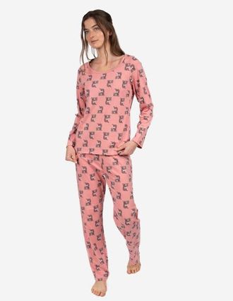 Leveret Womens Loose Fit Cotton Matching Family Pajamas, Fun & Character Themes in Koala Pink at Nordstrom, Size X-Small