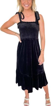 Lucy Paris Clare Velvet Maxi Dress In Black
