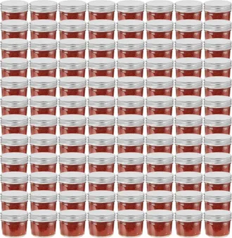 vidaXL Vidaxl - Tarros De Mermelada De Vidrio Tapa Plateada 96 Unidades 110 Ml