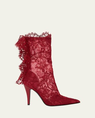 Alexander McQueen Heron Lace Ankle Boots