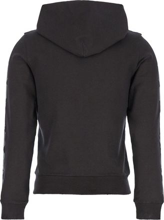 Balenciaga Womens Black Zip-Up Hoodie With Gothic Print Cotton Sweatshirts Sweater