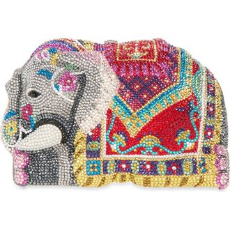 Judith Leiber Elephant Crystal Embellished Clutch in Silver Multi at Nordstrom