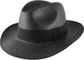 Classic Italy Panama Hat Classic Wide Straw - Size 53 cm - Noir