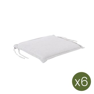 ED&Egrave;N JARD&Iacute; Pack de 6 cojines para sillas de jard&iacute;n olefin gris claro 40x42 cm