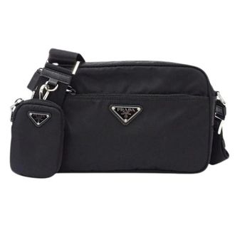Prada Pre-owned Cross Body Bags, male, Black, Size: ONE SIZE Pre-owned Vintage Nylon Crossbody Bag