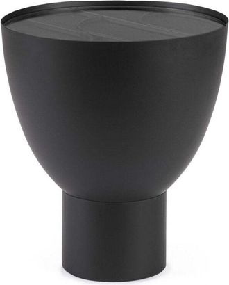 Decorspace Decor Space - Tavolino Archie struttura in acciaio e piano in vetro temperato -ø 40 cm