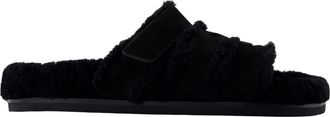 Tory Burch Ines Sport Slide - Dames - Sandalen - Zwart - 37 EU - Leer - Schoenen