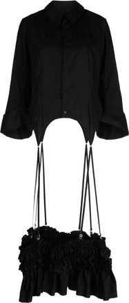 Comme Des Garçons ruffle-detailing cotton shirt - women - Cotton - S - Black