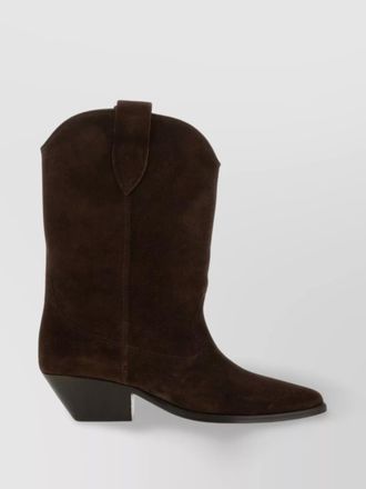 Isabel Marant duerto suede cuban heel pointed toe boots