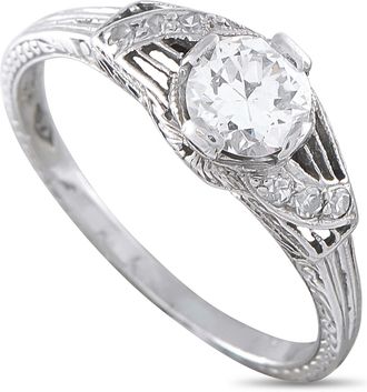 Luxury Bazaar Antique Platinum 0.55ct Diamond Engagement Ring MF19-062526