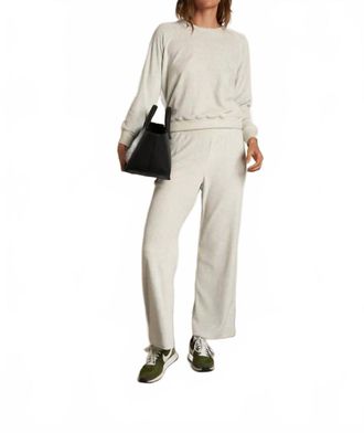 perfectwhitetee Stella Velour Crewneck Sweatshirt In Oatmeal