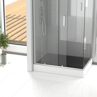 Aurlane Tarima De Madera Compuesta Gris Para Cabina Rectangular - Dimensiones 99 X 68 X 3.2 Cm