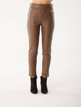 Isle Vegan Faux Leather Pants In Mocha