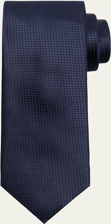 Ermenegildo Zegna Mens Tonal Micro-Geometric Silk Tie