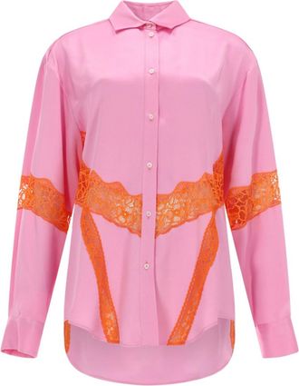 Msgm Pink Regular Lace Shirt
