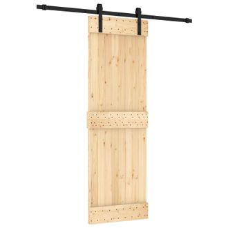 vidaXL Puerta Corredera 70 X 210 Cm Natural Y Negro Vidaxl